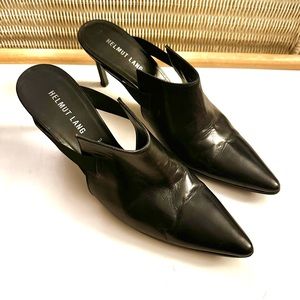 Helmut Lang Black Point Mule Heel Pumps Size 39 1/2, 39.5 Amazing Condition!